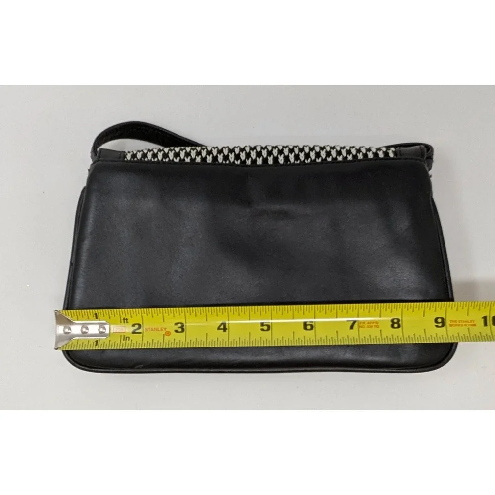 The Sak Elliott Lucca Crochet Front Purse Handbag Black White Small